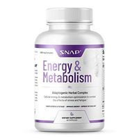 Snap Supplements Natural Energy & Metabolism Booster - Supports Weight Control, Burn Fat, Stress Relief - Fatigue Adaptogenic Herbal Complex - 60 Capsules