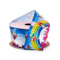 Hot Air Balloons On Satin Ribbon - Hot Air Balloons Over Rainbow1-1/2" X10Yd - Multi