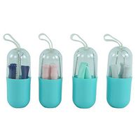 TOPJAR 4-case Portable Drinking Straw Reusable Collapsible with Protective Cover with Cleaning Brush Long Bendy Silicone Straw