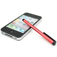 5pack Red Universal Small Touch Stylus Metal Pen for Mobile Phone Cell Smart Phone Tablet iPad iPhone (Red)