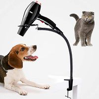 CHRUNONE Blow Dryer Holder, Hair Dryer Holder Stand for Dog Grooming Table Arm with Clamp (Black)