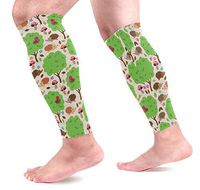 AHOMY Calf Compression Sleeves Tree Hedgehog Mushroom Leg Compression Socks for Runners, Calf Guard Great for Running, Cycling