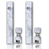 Juul Skin Wrap Vinyl Sticker Decal Protector | JUUL Charger Skin & Prep Pad - White Marble