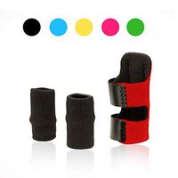 ArthritiStore Trigger Finger Splint with Two Finger Sleeves - Broken Fingers, Mallet Finger Splint, Rheumatoid Arthritis, Includes Sleeves (Red/Black - 3 Piece)