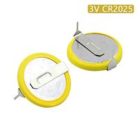 Battery CR2025 3V 2 Tabs Coin Cell for Main Board Toy Electronic Scale 2Pcs