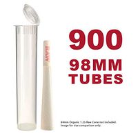98MM Clear Doob Tubes | 900 Bulk Pack | Waterproof Airtight and Smell Proof Blunt Vial Container | Child Resistant with Squeeze Pop Tops | BPA-Free | Ideal for Storing Pre Rolled Raw Cones
