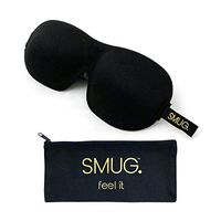 SMUG Eyelash Friendly Contoured 3D Blackout Beauty Sleep Mask/Eye Mask Set with Storage Bag, Black