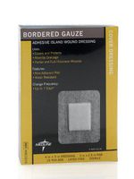 Medline Gauze Border Pad Sterile, 4 Inch x 5 Inch 2 Inch x 2.5 Inch, 15 Count