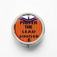 RhyNSky I Prefer The Lead Singer Mini Portable Pocket Purse Pill Box Case Pillbox, 3 Compartments, Silvery, 66