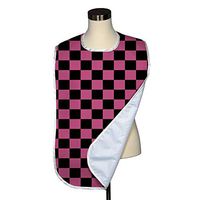 Check Collection Adult Bib - Covered with Care Assorted Prints Available! (Pink Black Racing Check)