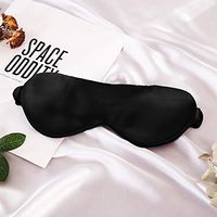 THXSILK 22 Momme Mulberry Silk Eye Mask, Super Smooth Sleep Mask, Soft Eye Cover for Good Night Sleep, Comfortable Travel and Nap, with Wide Head Strap for Woman/Man/Kids,Black
