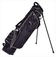 Golf Club, Golf Stand Cart Bag w/ 4 Way Divider Carry Organizer Pockets, Black