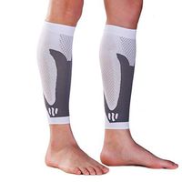 LTHAOO Calf Compression Sleeves -(20-30mmhg) Leg Compression Socks for Shin Splint, Calf Pain Relief - Men Women Sleeve for Running, Cycling, Maternity, Nurses.（White-XXL