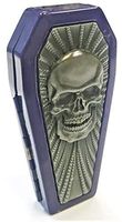 Eclipse Raised Biker Designs Crushpoof Metal Coffin Shaped Cigarette Case, 100s, 3101COF-1 (Purple Single Skull)