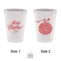 Christmas Frost Flex Plastic Cups - Merry Christmas (10 cups)