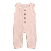Romper Jumpsuits Baby Hotsales!!! for 6-12 Months Newborn Infant Linen Solid Button Romper Jumpsuit Clothes Boys Girls Tops Outfits