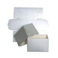 JAM PAPER Gift Box with Grooves - 16 x 16 x 2 1/2 - Silver - Sold Individually