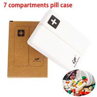 GreatforU 7 Divided Compartments Compact Pill Case, 7-Day Pill Organizer Box, Weekly Reminder with Translucent Lids for Medicine Vitamins Jewelry, Travel Dose Planner, Small Pocket Purse Size (White)