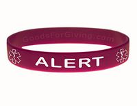 Medical Alert ID Bracelet Wristband - Purple - 8 Inches - Standard