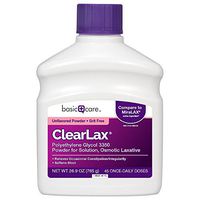 Basic Care ClearLax, Polyethylene Glycol 3350 Powder for Solution, 26.9 Ounce
