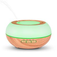 Diffuser for Essential Oils and Humidifier for Bedroom Cool Mist Ultrasonic Aromatherapy Fragrance Oil Diffuser with 7 Color LED Lights Office Home Baby Yoga Spa 300ml Wood Grain