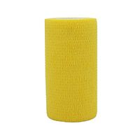 COMOmed Self Adherent Cohesive Bandage Latex FDA Approved 4"x5 Yards First Aid Bandages Stretch Sport Athletic Wrap Vet Tape for Wrist Ankle Sprain and Swelling,Yellow(3 Rolls)