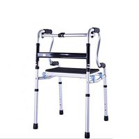 CW&T WW Elderly Walker Aluminum Alloy with Seat Rehabilitation Assistance Medical Instruments Disabled Persons Use Four-Foot Crutches