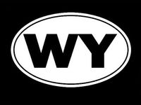 Wyoming Cowboy State Tourism Logo Decal Sticker - White Vinyl Decal for Cars, Macbooks, and Other Laptops