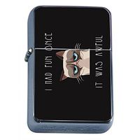 Funny Cat Flip Top Dual Torch Em1 Smoking Cigarette Silver Refillable Dual Flame