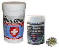 Ethos 100% Pure Elan Vital™ 100g Bulk Discount Tub & Marine Phytoplankton 120 Vegan Friendly Capsules Combination Pack - The most powerful combination ever!
