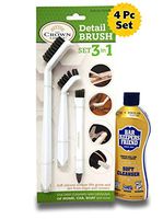 BAR KEEPERS FRIEND Soft Cleanser with 3-in-1 Detail Grout Cleaning Brush Set | Deep Clean Stove top, Bathtub, Tiles, Kitchen, Bathroom, Car, Boats