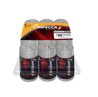 IMPECCA C Batteries (12 Pack) High Performance C Cell Alkaline Battery, 1.5 Volt LR14 Non Rechargeable, Size C Alkaline Batteries for Everyday Use, 12 Count