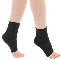 ieasysexy Flexible Foot Sleeves Ankle Support Sleeve Foot Arch Support Compression Sock for Men and Women Best Plantar Fasciitis Heel/Ankle and Arch Support/Pain Relief (Black, Size M(7.4"-9.4"))