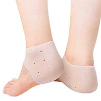 Gel Heel Protectors, Plantar Fasciitis Treatment, Heel spur Relief, Heel Foot Pain, Cracked Heel Treatment, Silicone Heel Cushion with Breathable Design, 1 Pair (Clear, Breathable)