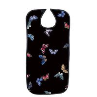 Adult Bibs, Crumb Catcher Apron,Extra Long Drinking and Eating Clothing Protectors, Adjustable Dining Bib for Handicapped, Elderly, Seniors and Disabled, Cute Butterfly Print(HYL577)
