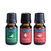 Airomé Merry & Bright Holiday Gift Set, Set of Three 10 ml Therapeutic Grade Essential Oils | Canadian Fir, Cinnamon, Holiday Cheer Blend
