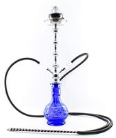 New 2 hose 28" Blue Hookah shisha nargila bar narguile nargile glass water pipe