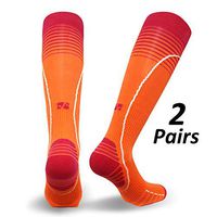 Vitalsox Silver Drystat Graduated Compression Socks (2 Pack), Orange/Orange, Medium