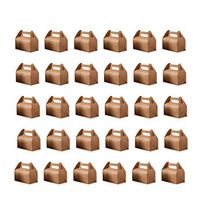 SUPVOX Treat Boxes Kraft Paper Candy Box Foldable Tote Goodies Favor Box Sweet Container for Wedding Birthday Home Shop Gift (Large Size) 30Pcs