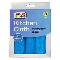 Dairy Blue Microfiber Dish Cloths, 3 Pack – Quick Drying, Highly Absorbent Rags for Cleaning and Drying Counters, Dishes and More – Color Coded Home and Kitchen Accessories by The Kosher Cook