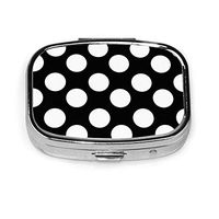 Black White Polka Dot Pill Box Case Medicine Holder Pocket for Travel Portable Decorative Organizer
