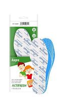 Cut To Fit Cut To Size Adjustable Soft Hygienic Kids Shoe Insoles With White & Blue Latex Foam Swiss Antibacterial Tehchnology by Sanitized | Excelent Air Circulation Kaps Actifresh Kids All Sizes