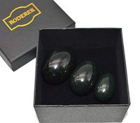 Drilled Nephrite Jade Yoni Egg, Massage Stone, Natural Jade Exercise Eggs, Healing Stone for Kegel Exercise (one Set)