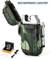 MENG ZHI AO Outdoors Waterproof Lighters USB Electronic Rechargeable Pulse Plasma Lighter Double Arc Plasma Lighter Perfect for Outdoors Camping Hiking Travelling Gas Stove BBQ Camping Fire Starter