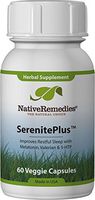 Native Remedies SerenitePlus - Natural Herbal Supplement for Sustained Restful Sleep with Valerian, Melatonin and 5-HTP - 60 Veggie Caps