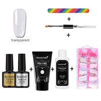 Hunputa Nail Extension Nail Enhancement Tool,Poly Gel Lasting False Nails Liquid Double-end Nail Brush Pusher Dead Skin Set (A)