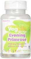 VegLife Evening Primrose Oil Organic Vegan Softgel, 1000 mg, 60 Count