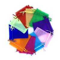 LYSXP 100pcs 5X7 Inches Christmas Drawstring Organza Gift Bag Pouches Drawstring Organza Jewelry Candy Pouch Party Wedding Favor Gift Bags (Mixed, 5"x7" (13x18cm))