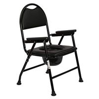 Black Commode Chair, Foldable Lightweight Toilet Bath Chairs Multifunctional Toilet Seats & Commodes for Pregnant Women Elderly Seniors