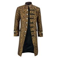 Men's Long Sleeve Tailcoat Jacket,Clearance!! Males Slim Fit Vintage Button Plus Size Steampunk Gothic Frock Uniform Outwear